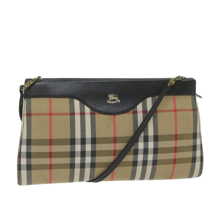 BURBERRYSs Nova Check Shoulder Bag Nylon Beige Auth 61529