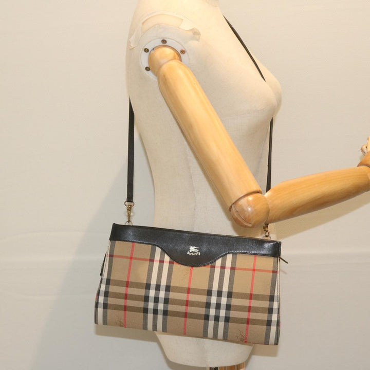 BURBERRYSs Nova Check Shoulder Bag Nylon Beige Auth 61529