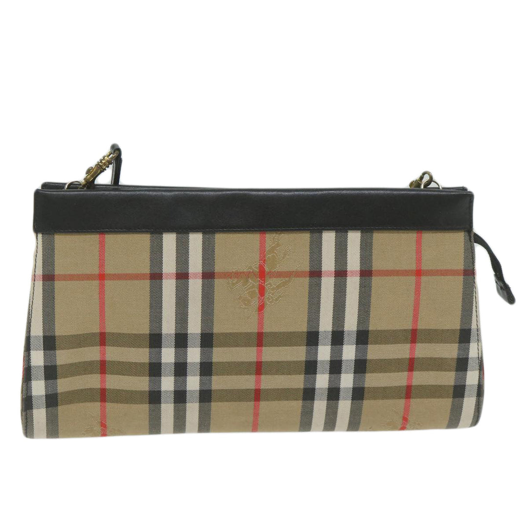 BURBERRYSs Nova Check Shoulder Bag Nylon Beige Auth 61529