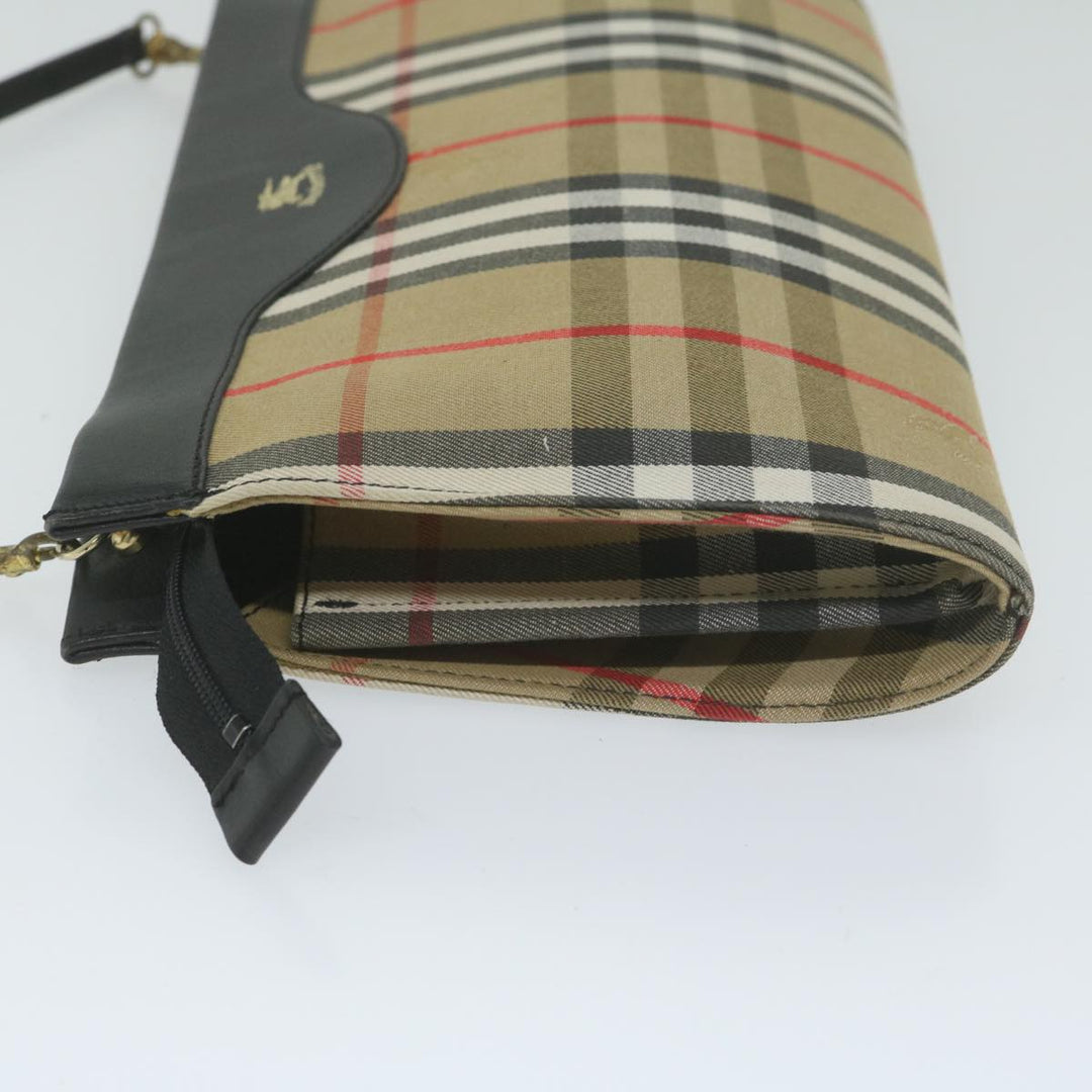 BURBERRYSs Nova Check Shoulder Bag Nylon Beige Auth 61529