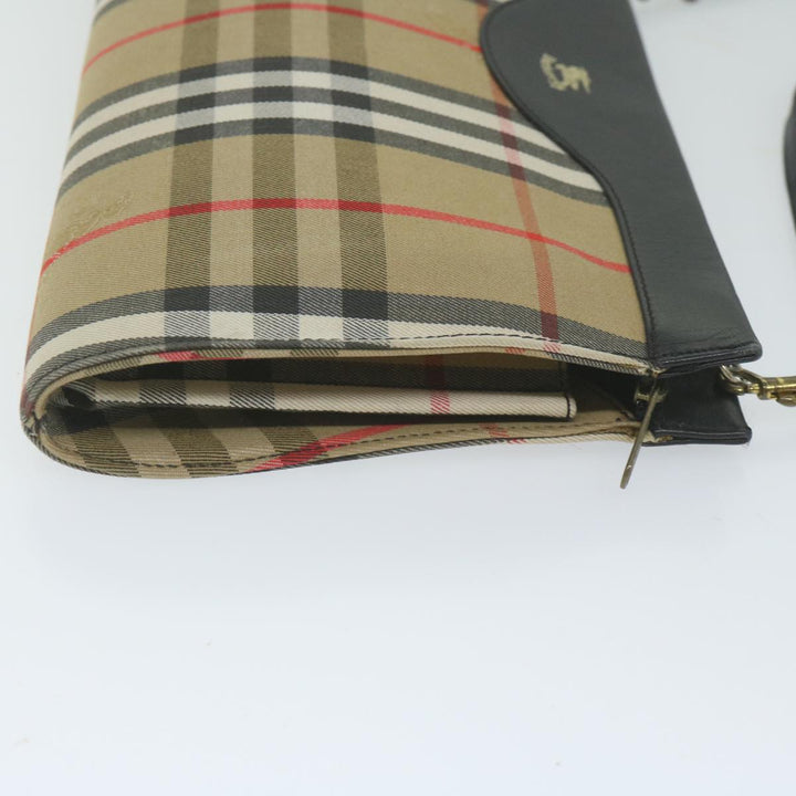 BURBERRYSs Nova Check Shoulder Bag Nylon Beige Auth 61529