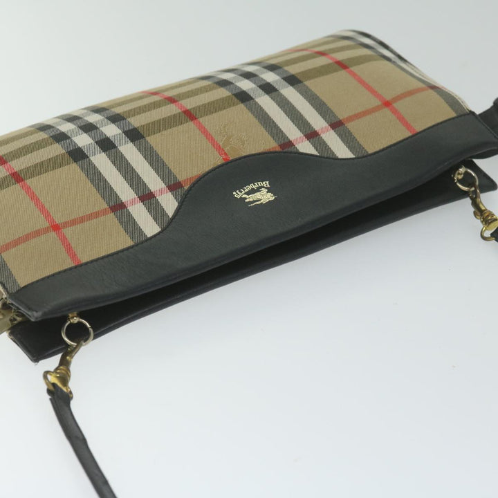 BURBERRYSs Nova Check Shoulder Bag Nylon Beige Auth 61529