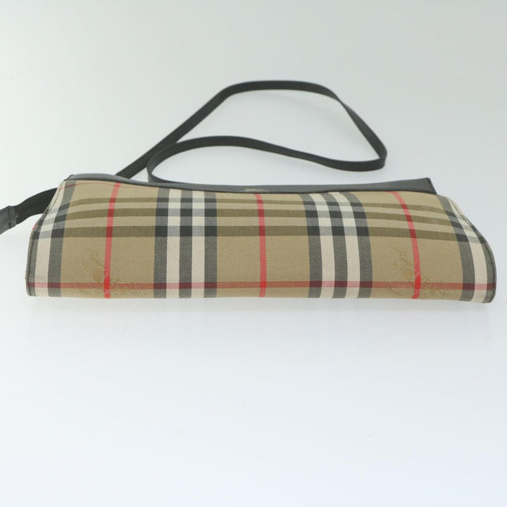 BURBERRYSs Nova Check Shoulder Bag Nylon Beige Auth 61529