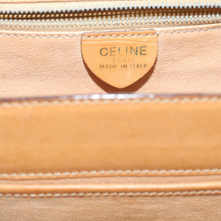 Celine Macadam Canvas Shoulder Bag PVC Leather Brown  61554