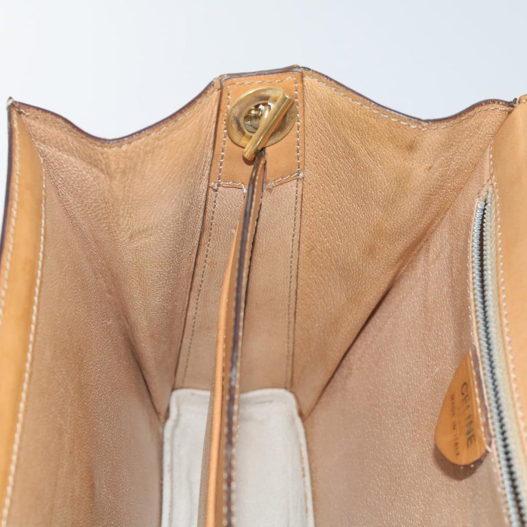 Celine Macadam Canvas Shoulder Bag PVC Leather Brown  61554