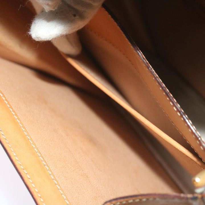Celine Macadam Canvas Shoulder Bag PVC Leather Brown  61554