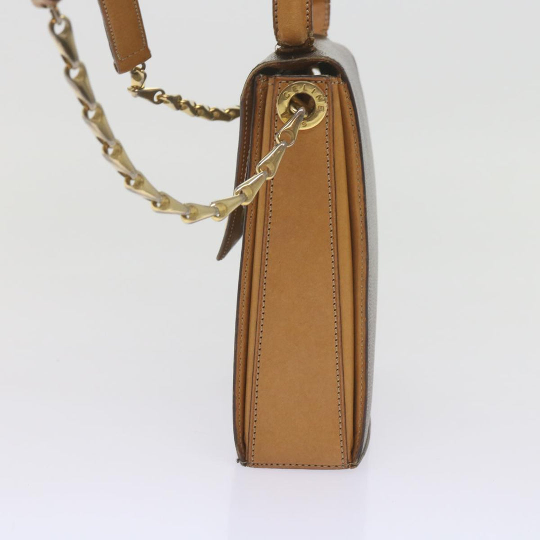 Celine Macadam Canvas Shoulder Bag PVC Leather Brown  61554