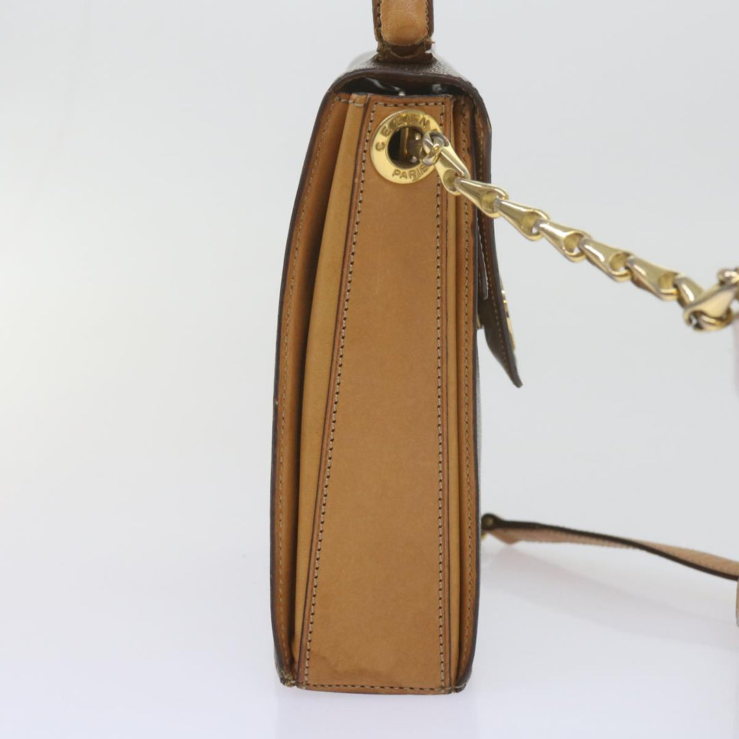 Celine Macadam Canvas Shoulder Bag PVC Leather Brown  61554