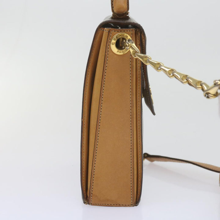 Celine Macadam Canvas Shoulder Bag PVC Leather Brown  61554