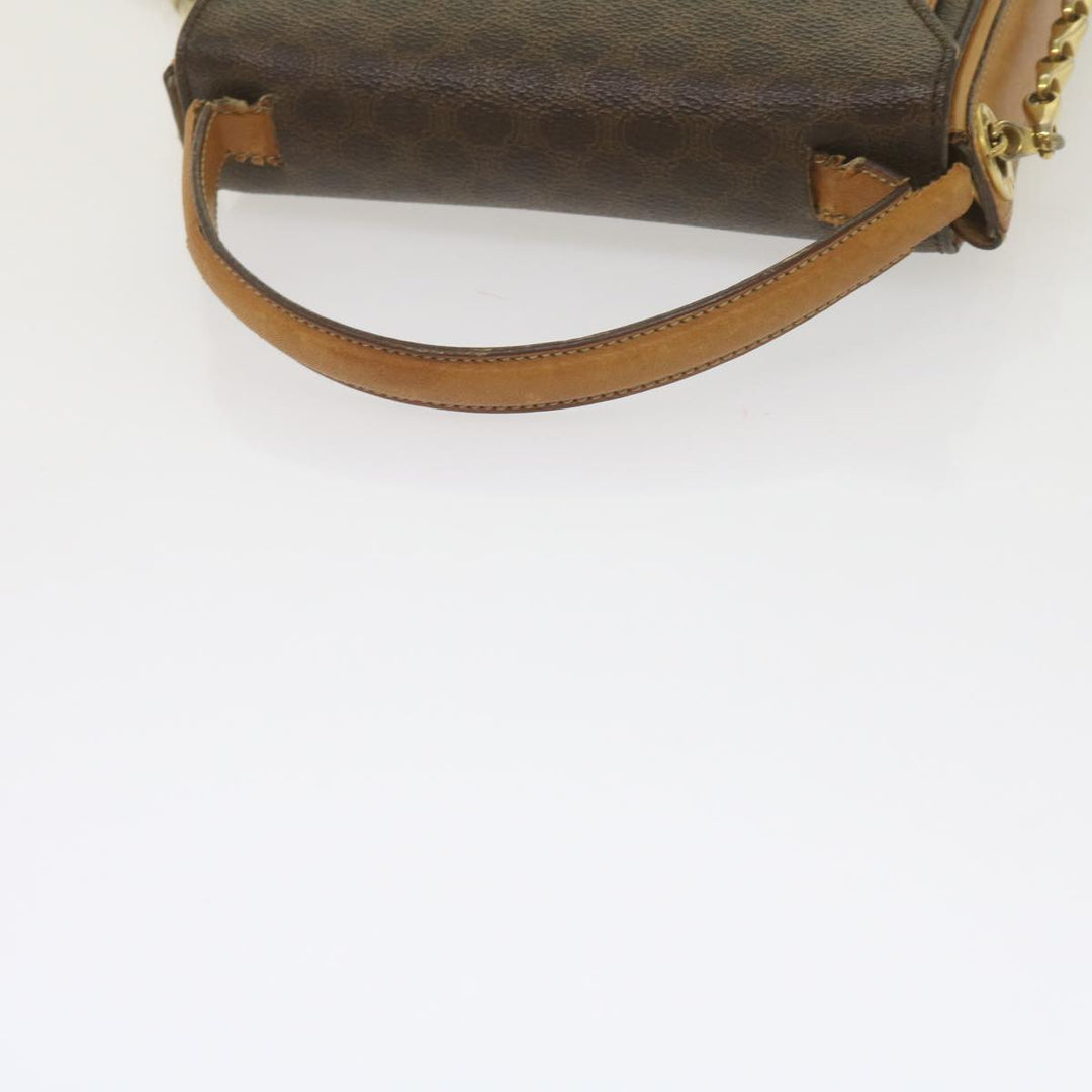 Celine Macadam Canvas Shoulder Bag PVC Leather Brown  61554