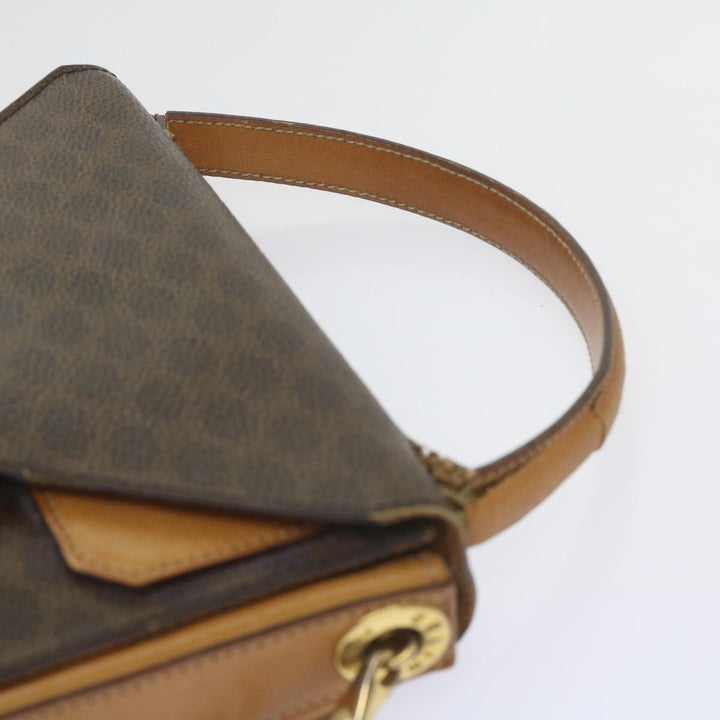 Celine Macadam Canvas Shoulder Bag PVC Leather Brown  61554
