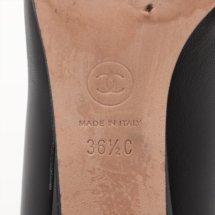 Top Quality Chanel Coco 20P Leather Pump 36 1/2  Black G35802 Box