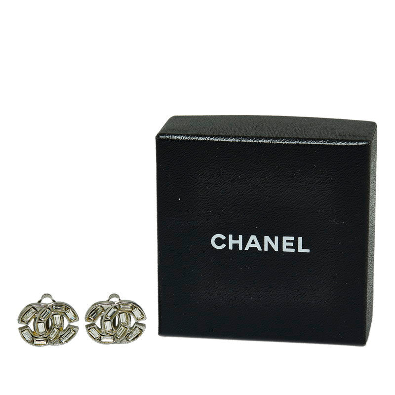 Top Quality Chanel Rhinestone Coca-Cola Earring Silver Metal  Chanel