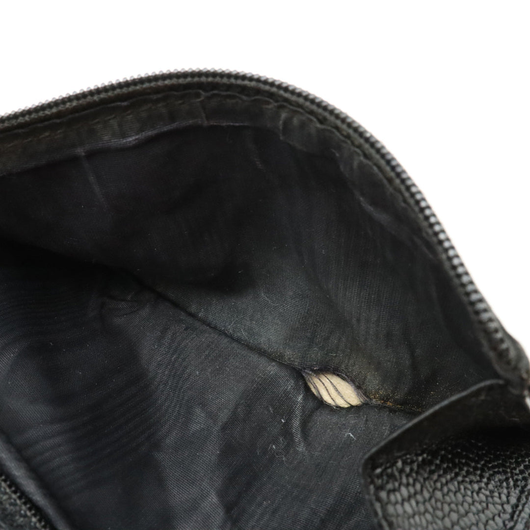 Top Quality Chanel Long Zip Wallet in Black Caviar Leather A13228