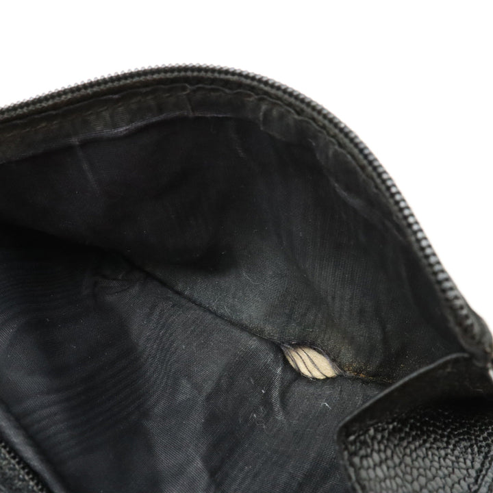 Top Quality Chanel Long Zip Wallet in Black Caviar Leather A13228
