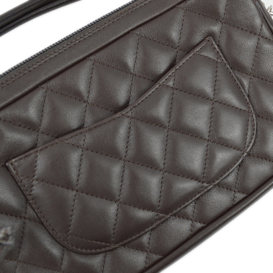 Top Quality Chanel 2004-2005 Brown Beige Calfskin Cambon Ligne Handbag