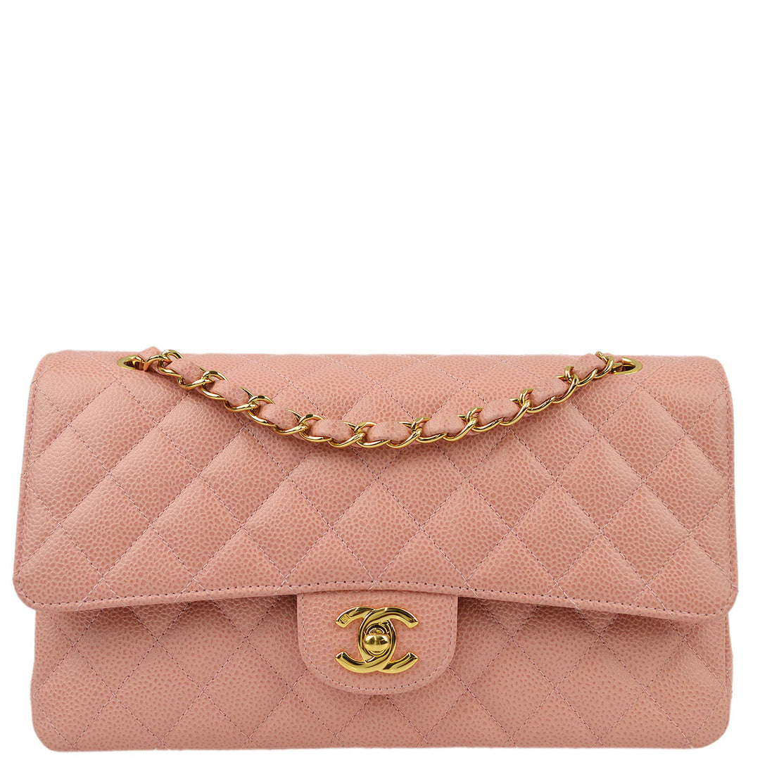 Top Quality Chanel Pink Caviar Medium Classic Double Flap Shoulder Bag