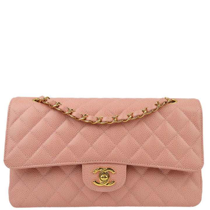 Top Quality Chanel Pink Caviar Medium Classic Double Flap Shoulder Bag
