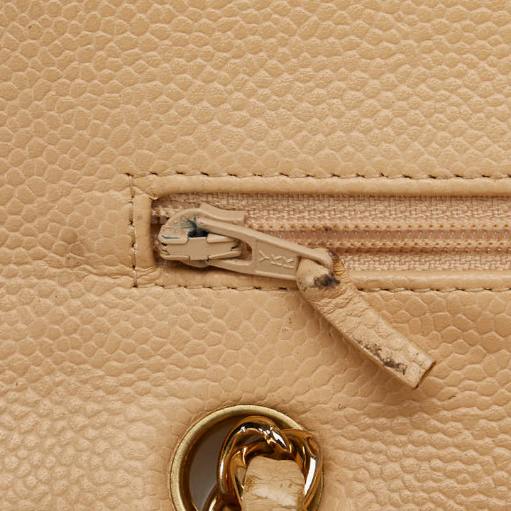 Top Quality Chanel Matrases 25 Double Flat Chain houlder Bag Beige Caviar S  Chanel