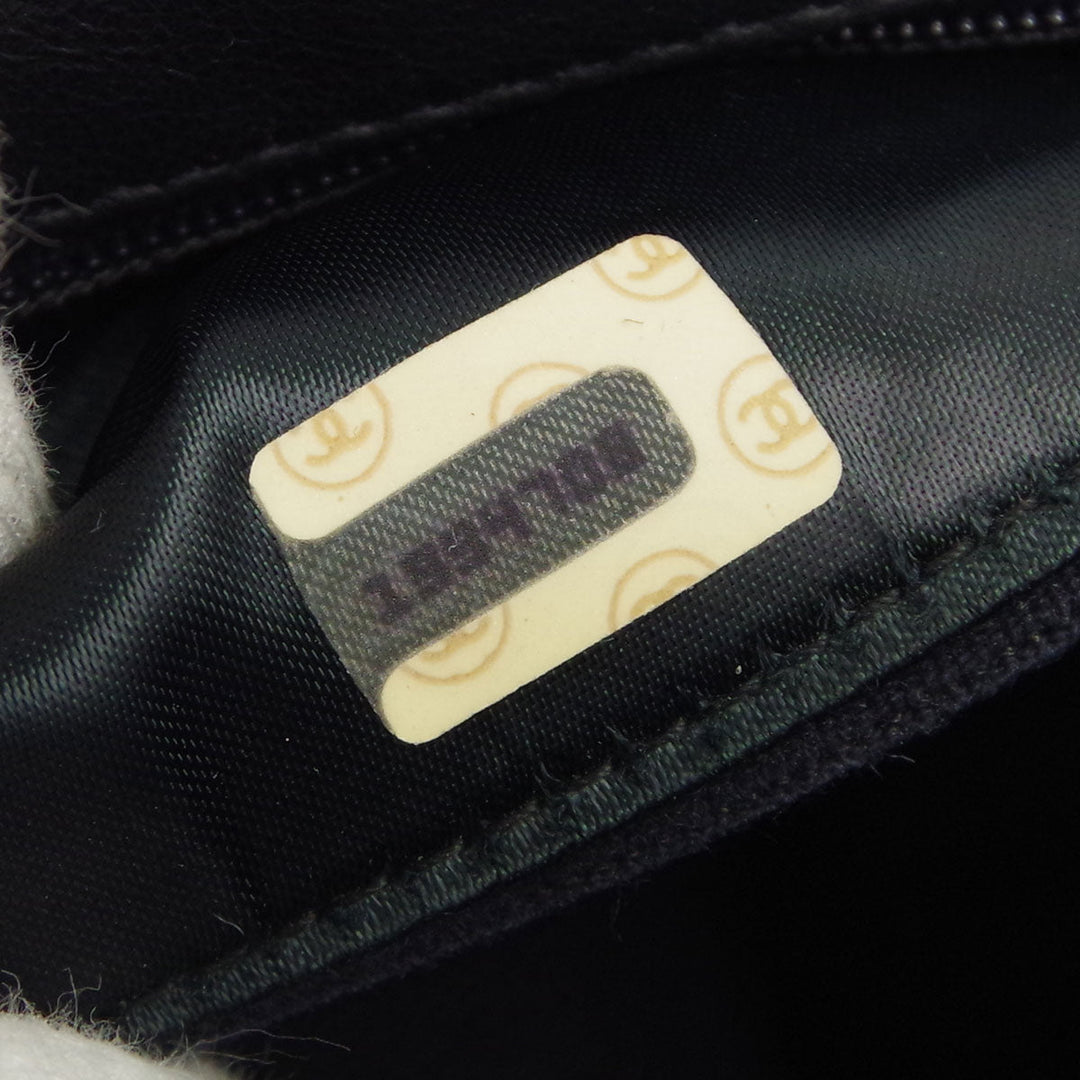 Top Quality Chanel * 1989-1991 Black Lizard Camera Bag Small Shoulder Bag