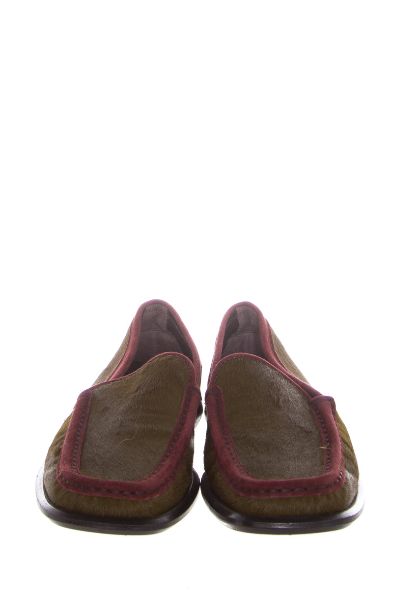 Tod's Olive Pony Hair Loafers SZ 6