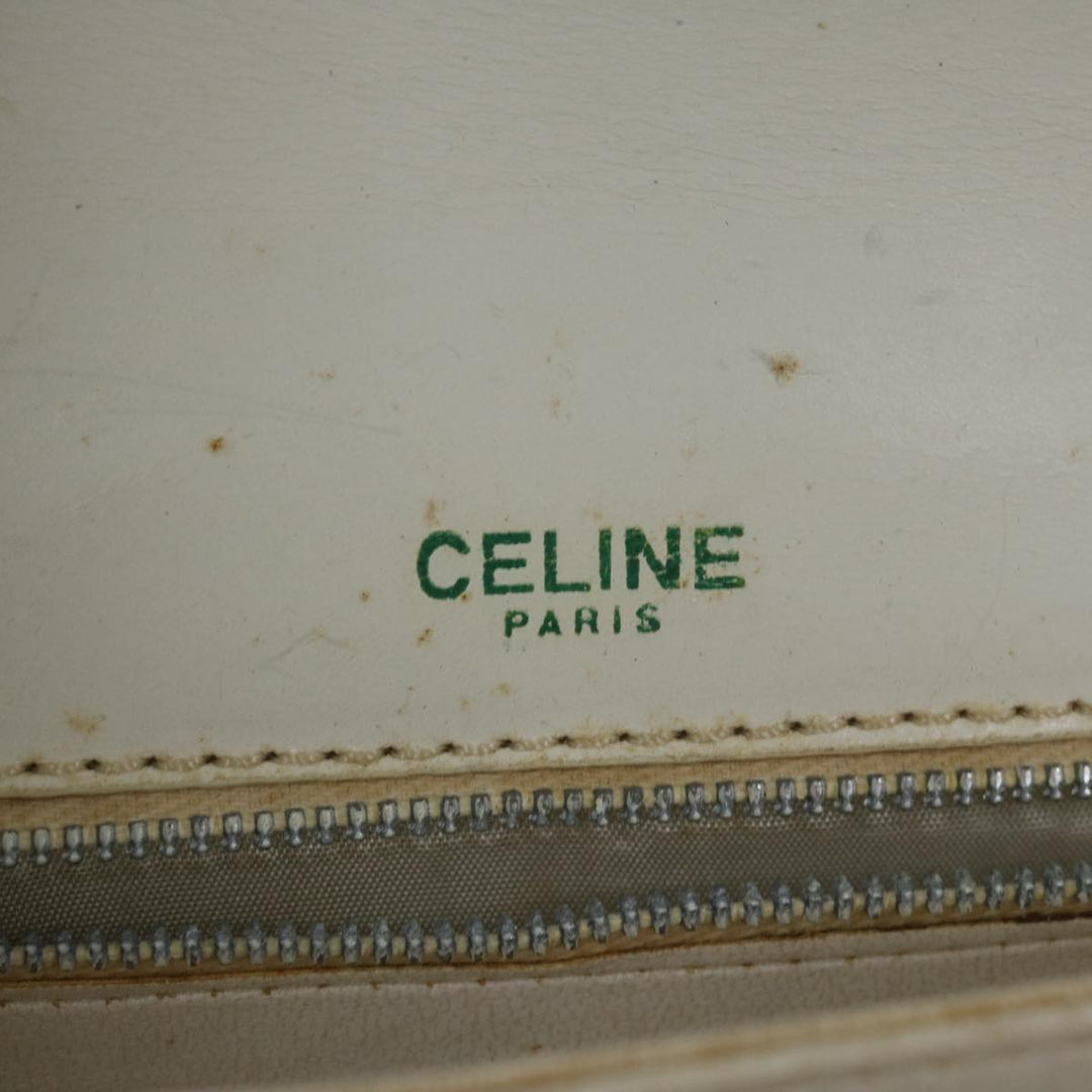 Celine Macadam Canvas Shoulder Bag PVC Leather Whe  62462