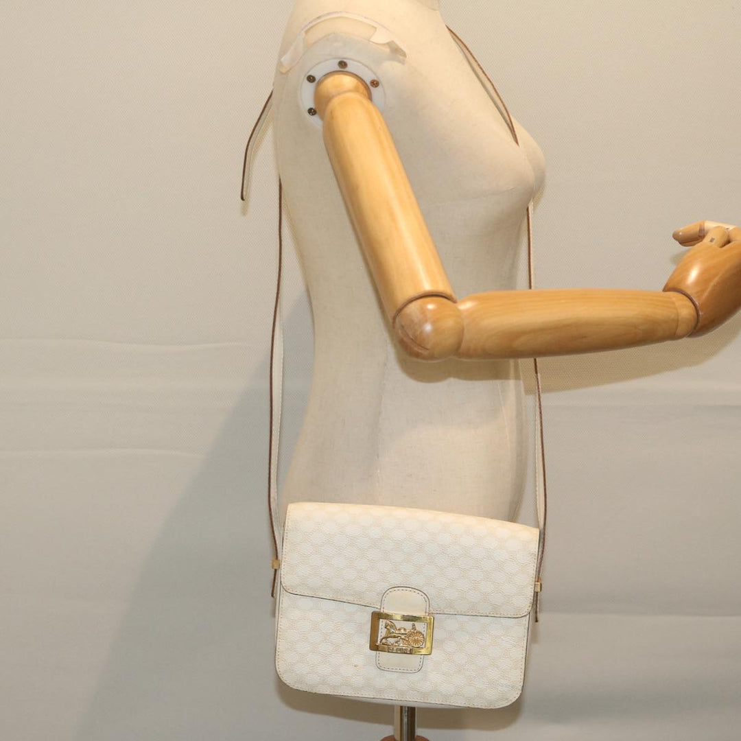 Celine Macadam Canvas Shoulder Bag PVC Leather Whe  62462