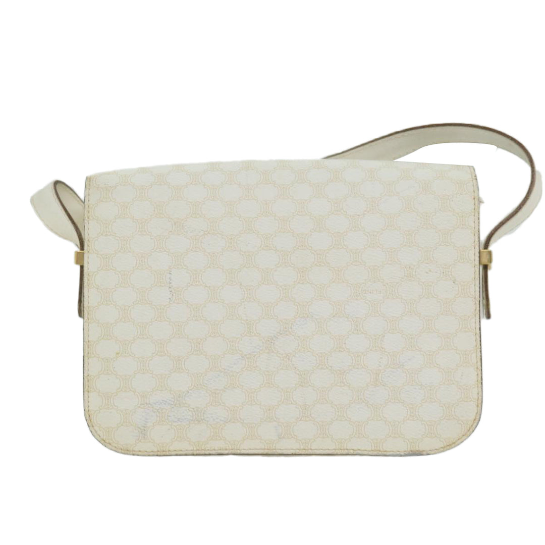 Celine Macadam Canvas Shoulder Bag PVC Leather Whe  62462