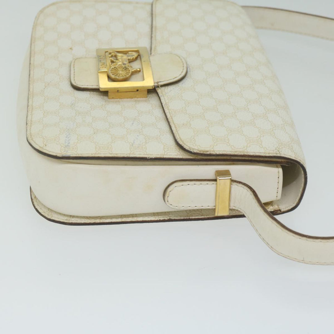 Celine Macadam Canvas Shoulder Bag PVC Leather Whe  62462