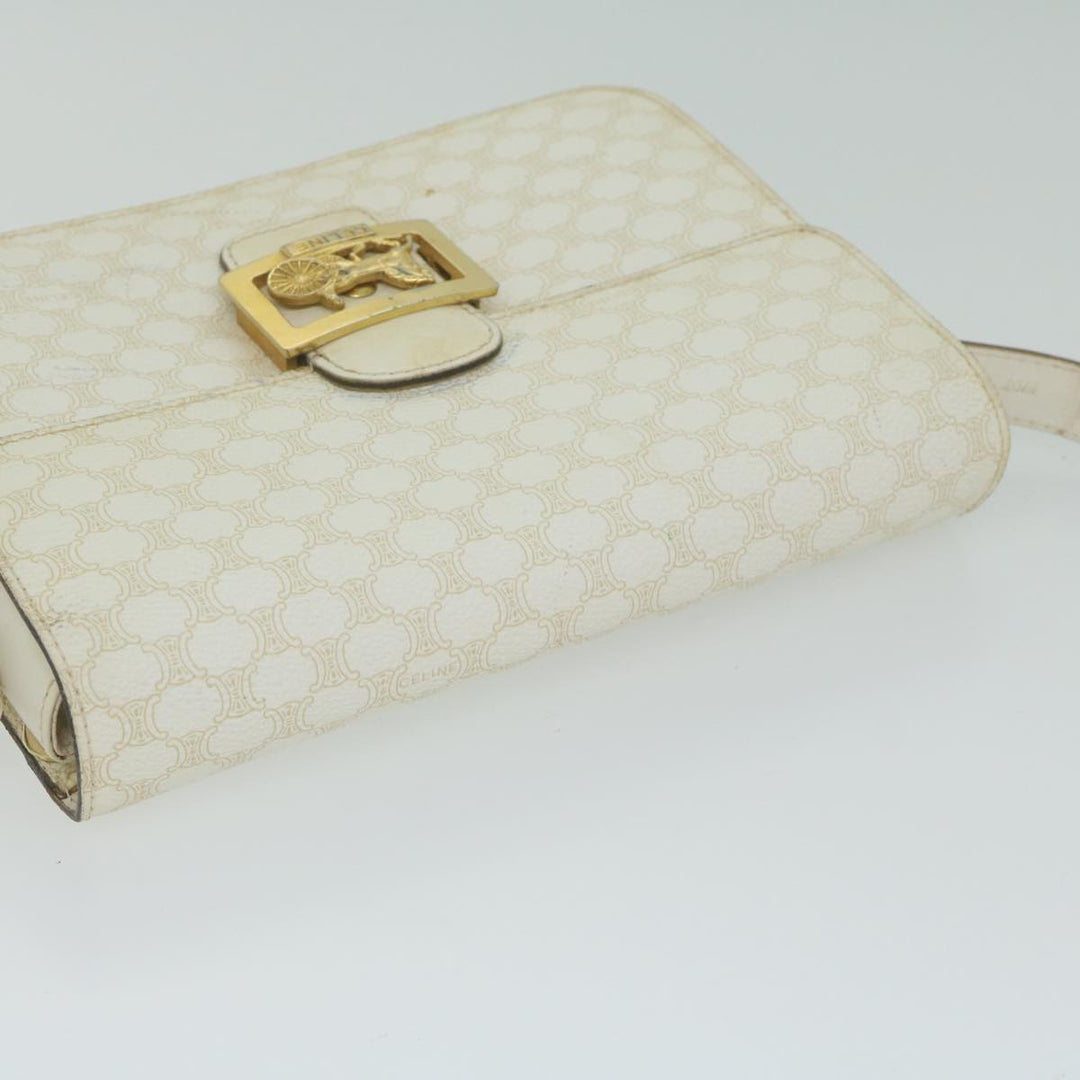 Celine Macadam Canvas Shoulder Bag PVC Leather Whe  62462