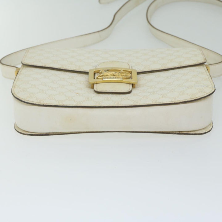Celine Macadam Canvas Shoulder Bag PVC Leather Whe  62462