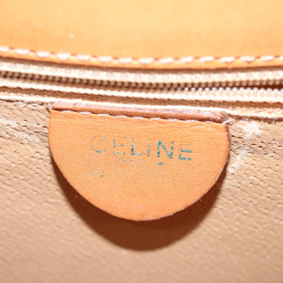 Celine Macadam Canvas Hand Bag PVC Leather 2way Brown  62493