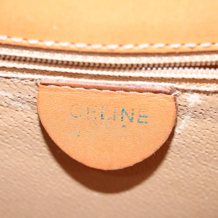 Celine Macadam Canvas Hand Bag PVC Leather 2way Brown  62493