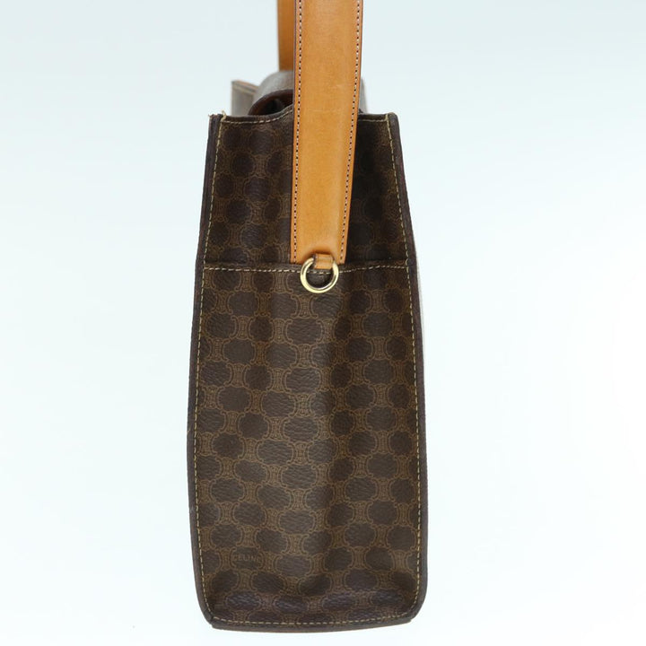 Celine Macadam Canvas Hand Bag PVC Leather 2way Brown  62493