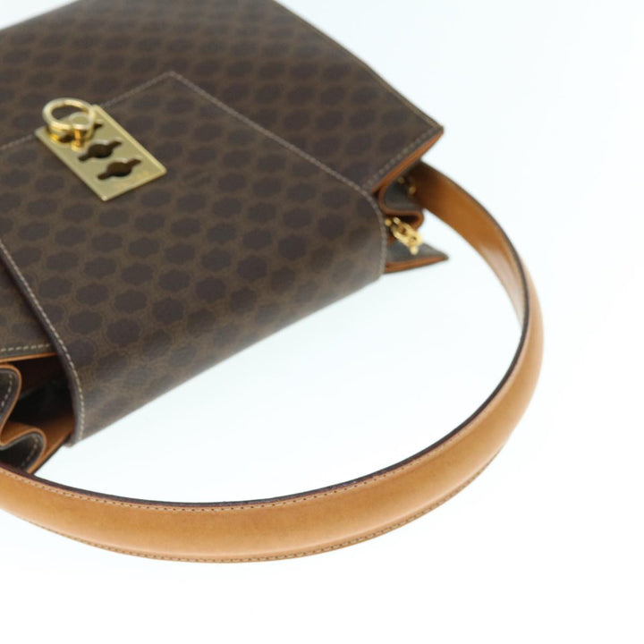 Celine Macadam Canvas Hand Bag PVC Leather 2way Brown  62493
