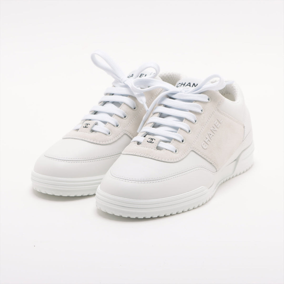 Top Quality Chanel Coco 24C Leather X  Trainers 35  White G45470 Suedeer