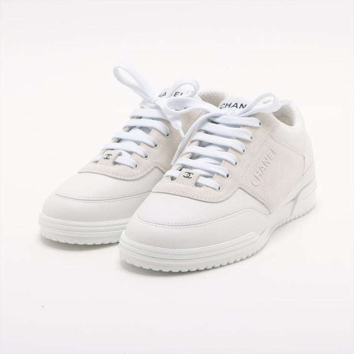 Top Quality Chanel Coco 24C Leather X  Trainers 35  White G45470 Suedeer