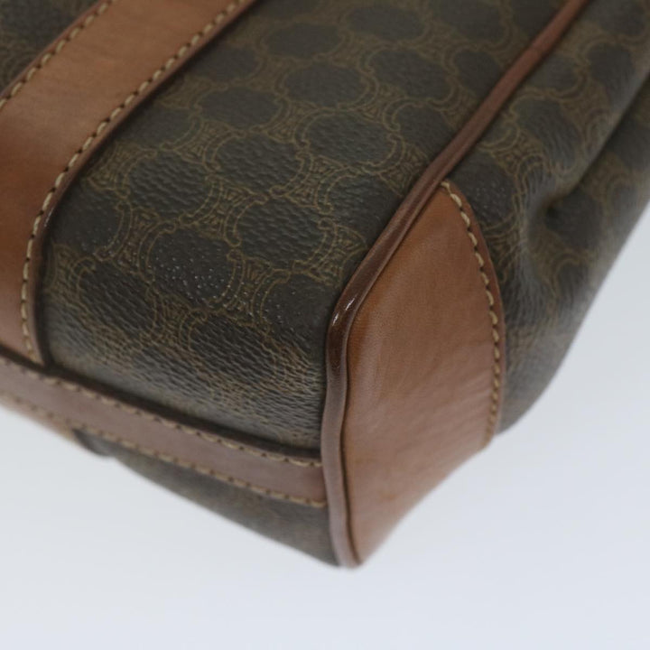 Celine Macadam Canvas Hand Bag PVC Leather Brown  62676