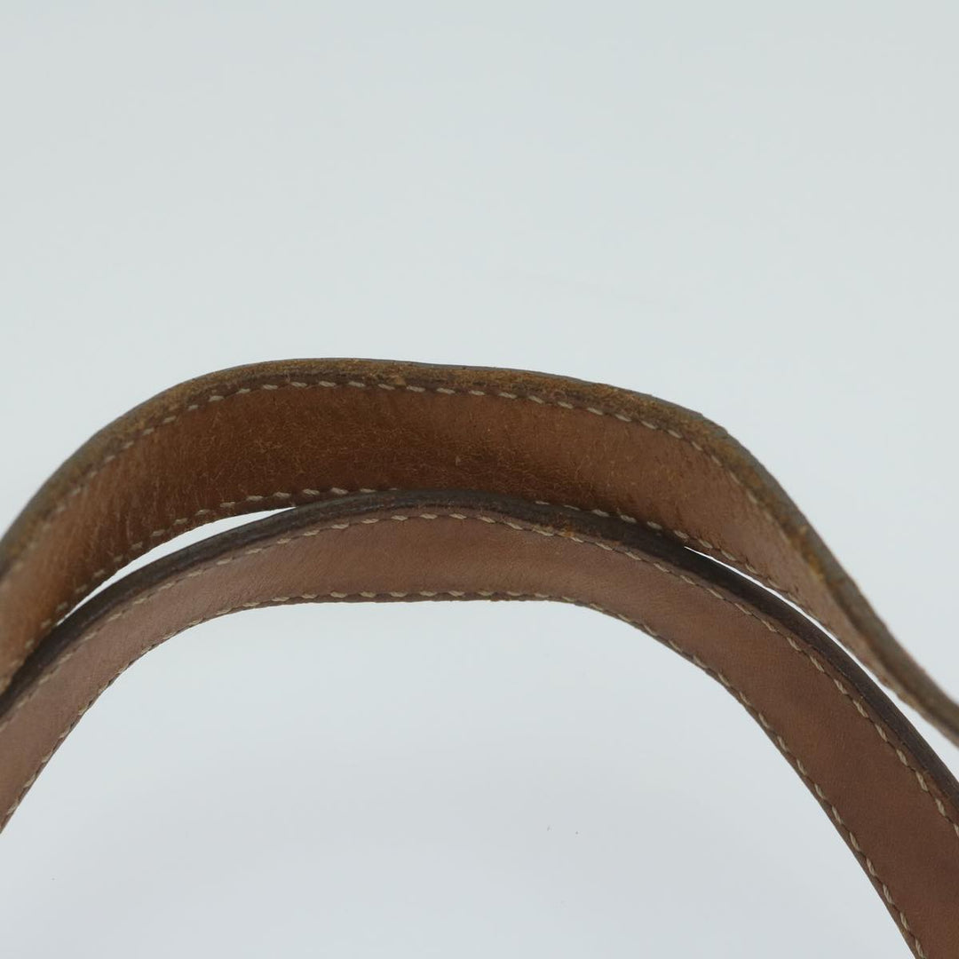 Celine Macadam Canvas Hand Bag PVC Leather Brown  62676