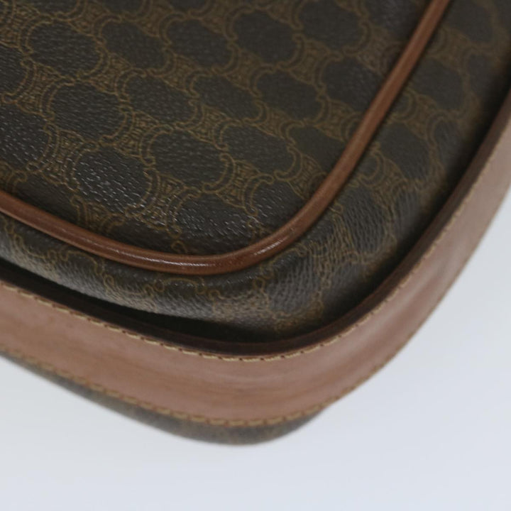 Celine Macadam Canvas Shoulder Bag PVC Leather Brown  62822