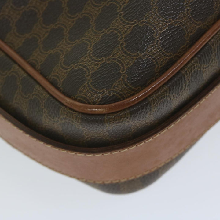 Celine Macadam Canvas Shoulder Bag PVC Leather Brown  62822