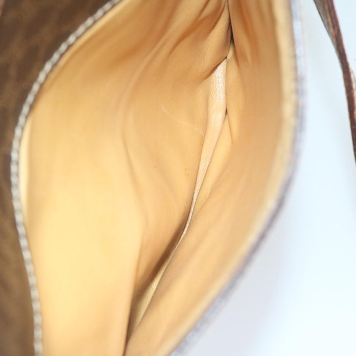 Celine Macadam Canvas Shoulder Bag PVC Leather Brown  62822