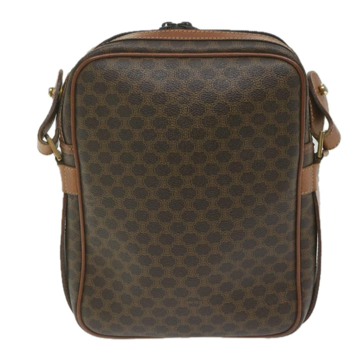Celine Macadam Canvas Shoulder Bag PVC Leather Brown  62822