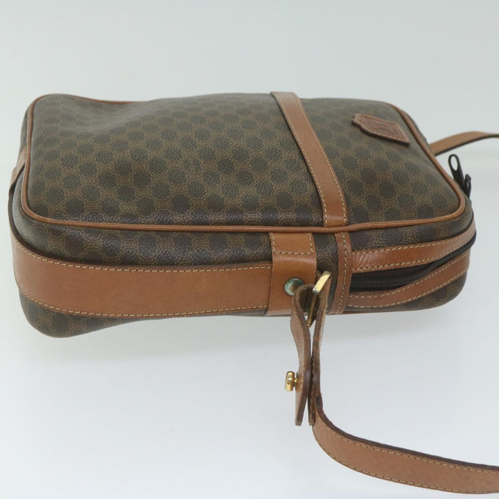Celine Macadam Canvas Shoulder Bag PVC Leather Brown  62822