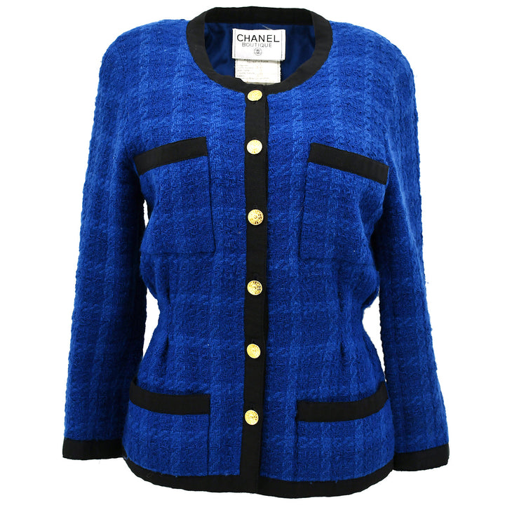 Top Quality Chanel Single Breasted Jacket Blue 20 #36