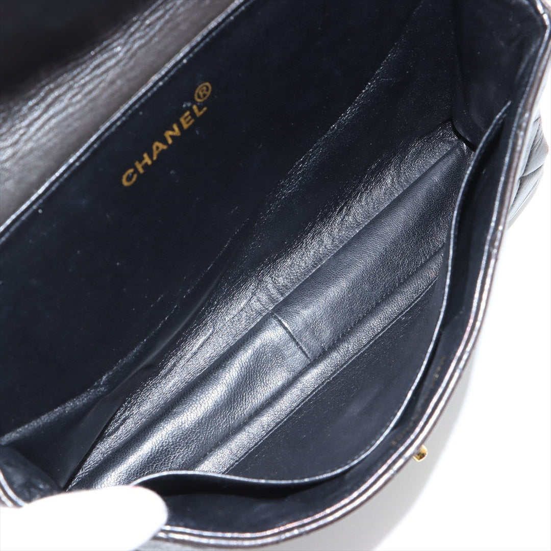 Top Quality Chanel Vintage Double Flap Shoulder Bag in Lambskin Black