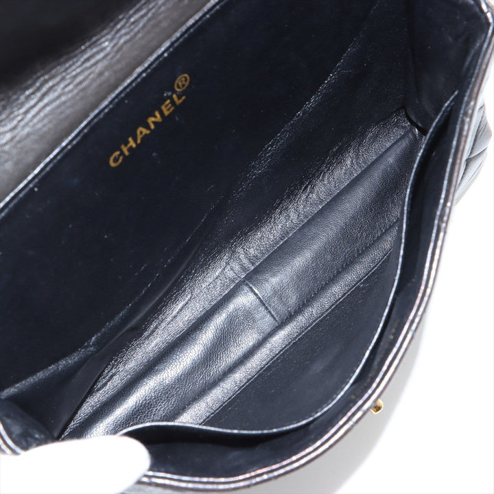 Top Quality Chanel Vintage Double Flap Shoulder Bag in Lambskin Black