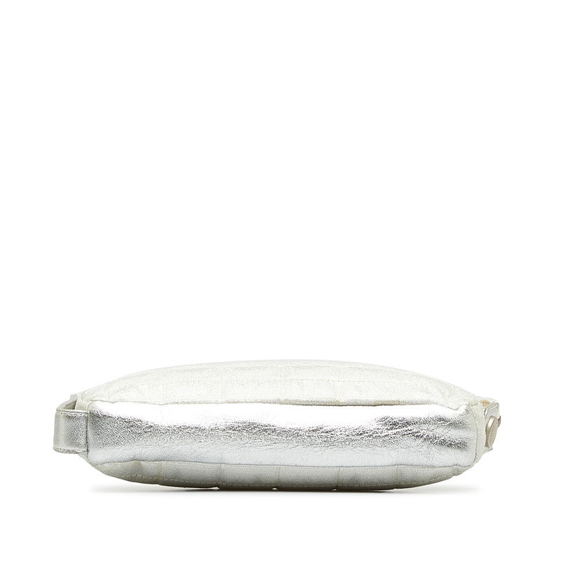 Top Quality Chanel New Label Line Porch ilver White Nylon Leather  CHANEL