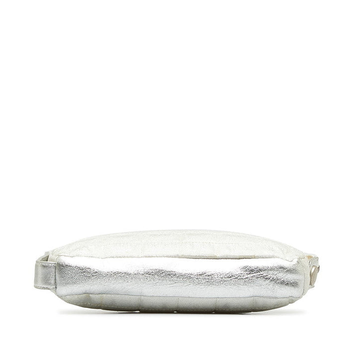Top Quality Chanel New Label Line Porch ilver White Nylon Leather  CHANEL