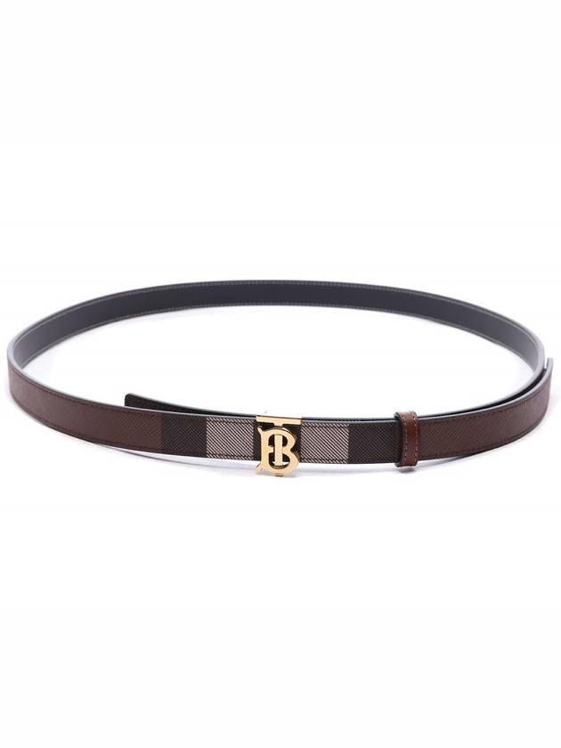 Burberry Reversible Checked Leather Belt Dark Birch Brown